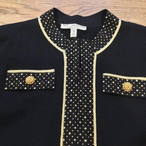 St. John by Marie Gray zipper jacket with gold detail - Picture 7 of 10